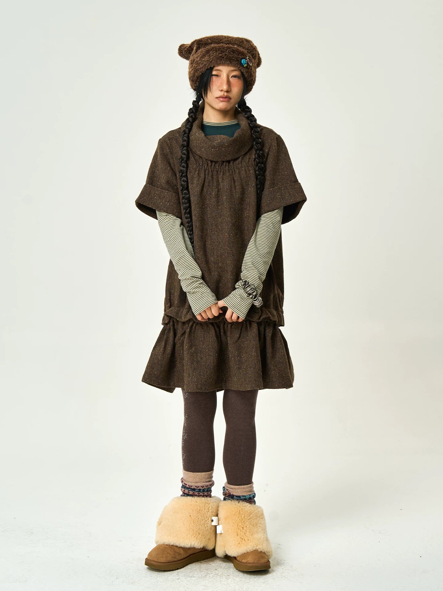 Enteralt Warm Color Point Loose Versatile Dress