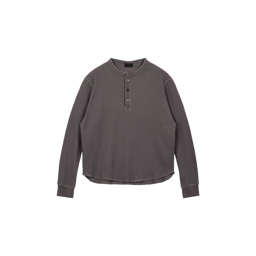 Plus No Logo Casual Henley Long Sleeve