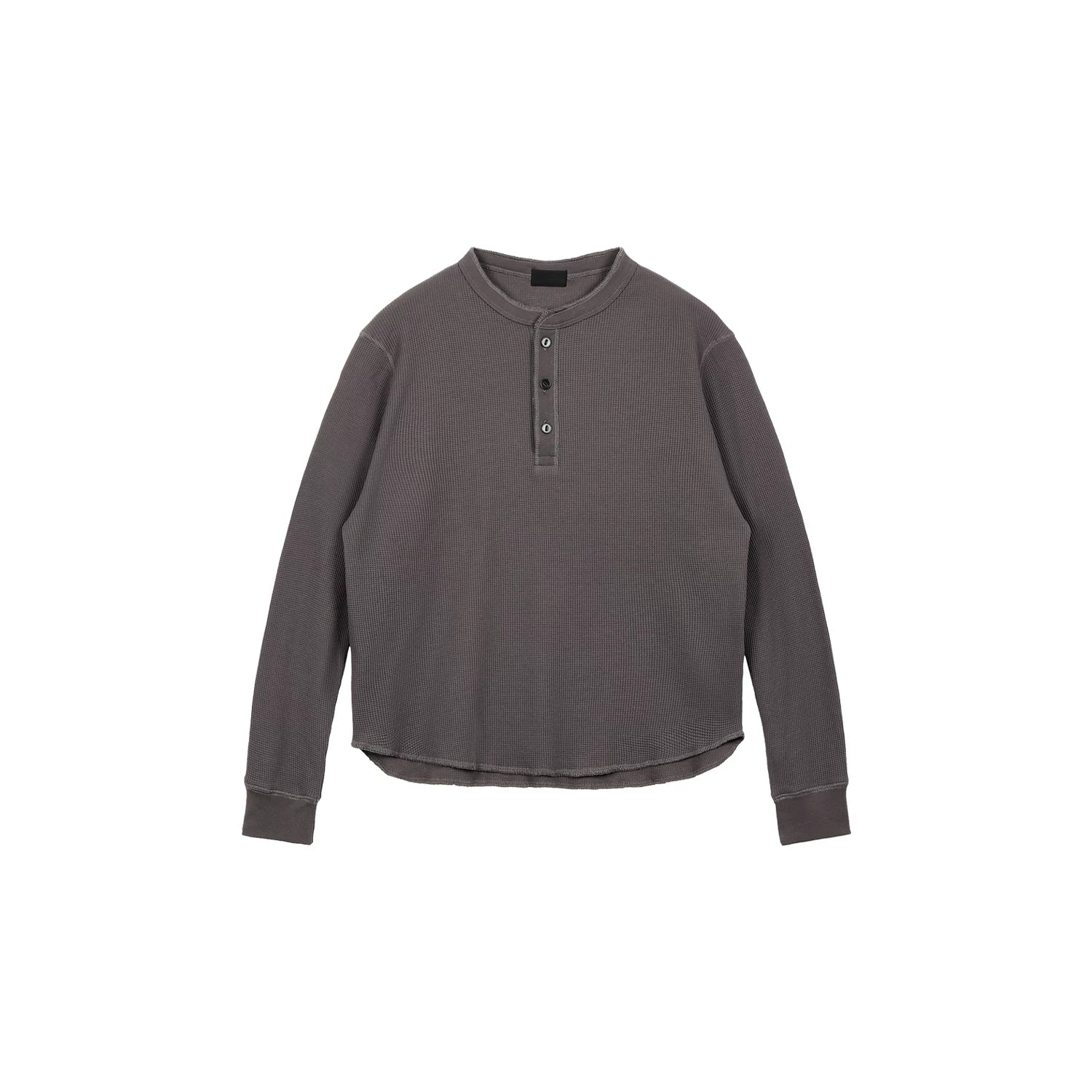 Plus No Logo Casual Henley Long Sleeve