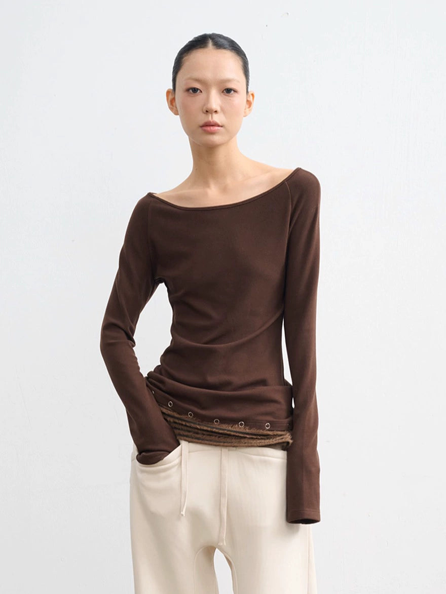 LINY LIBERTY Paneled Striped Slim Long Sleeves