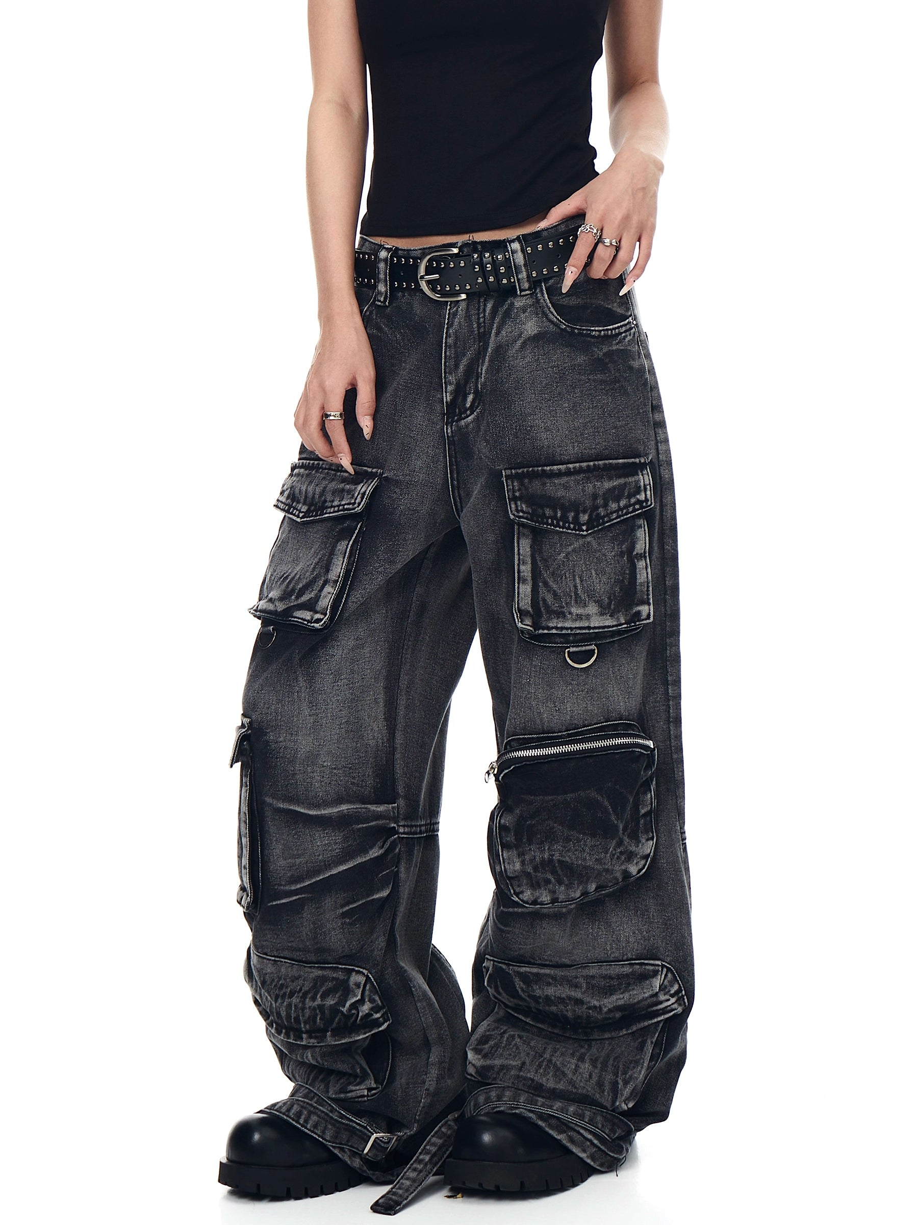 BLACKLISTS Heavy Industry Old Multi-pocket Tooling Jeans