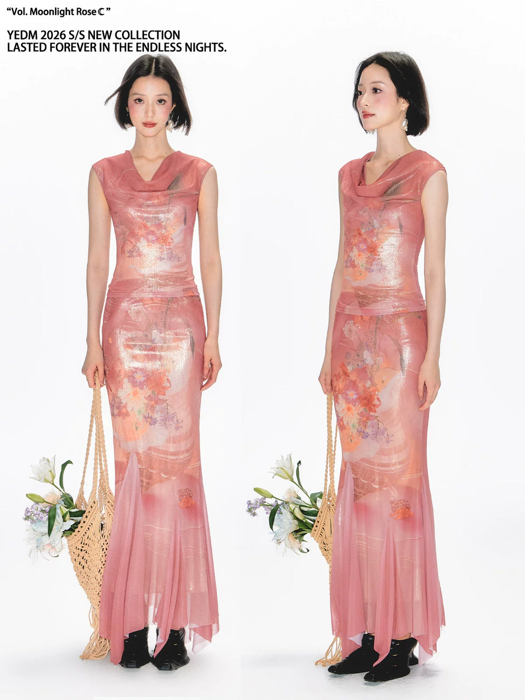 YEDM Swinging Neck Sleeveless Cheongsam Fishtail Dress