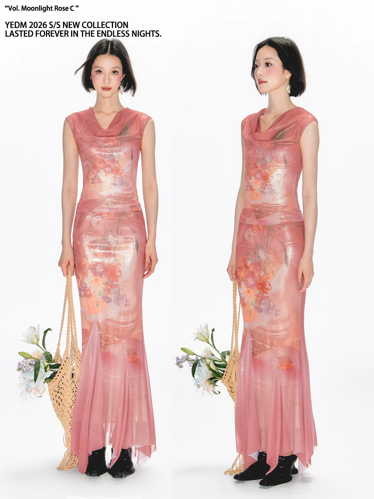YEDM Swinging Neck Sleeveless Cheongsam Fishtail Dress