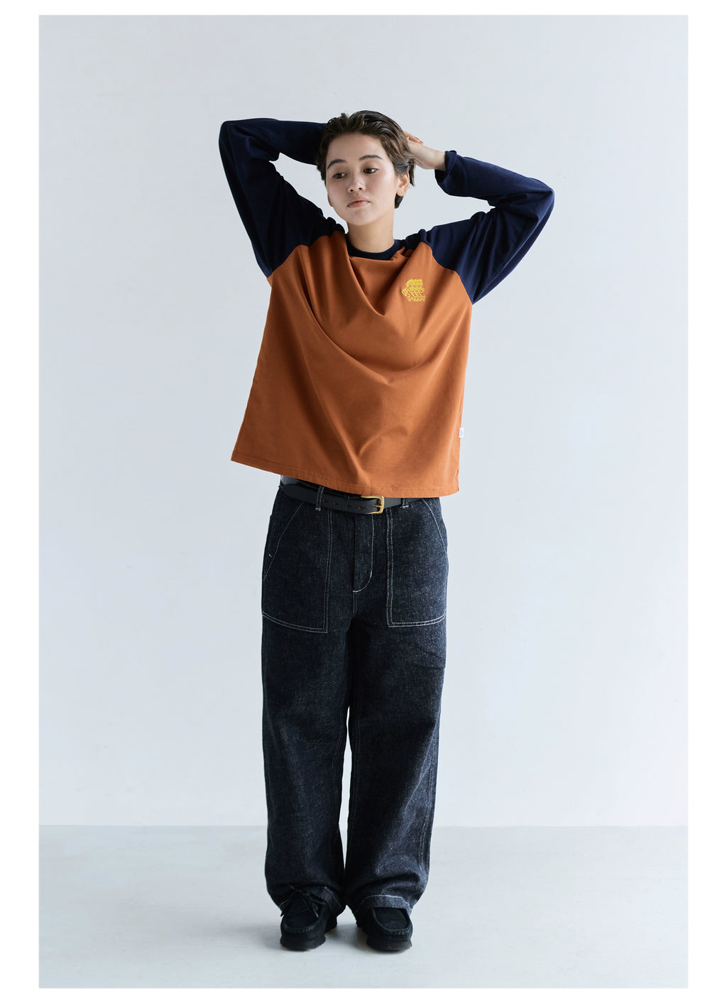 BENT IDEA Casual Color Matching Shoulder Long Sleeves