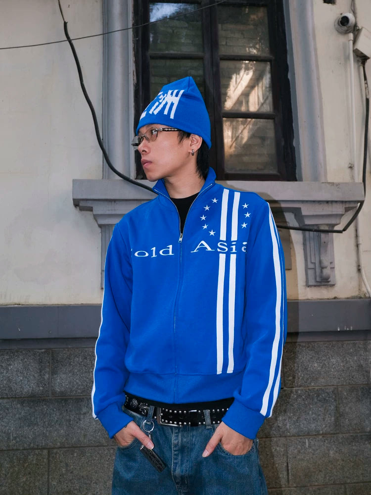 ColdAsia Knitted Wool Hat Blue and White Cold Hat