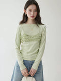 VOOE Fake Two-piece Fungus Edge Long Sleeves