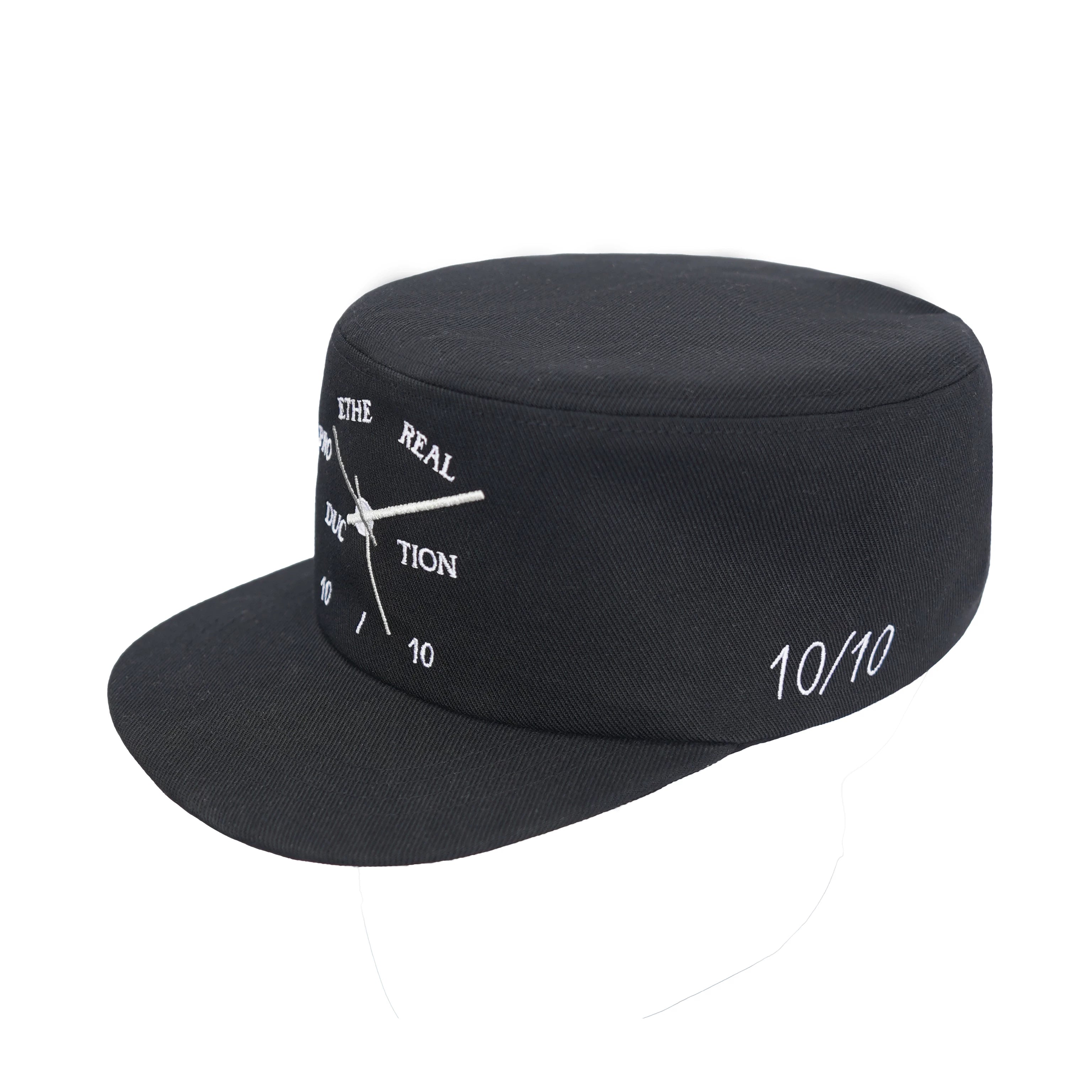 ETHEREAL PRODUCTION Clock Embroidered Hard Top Flat Top Cap