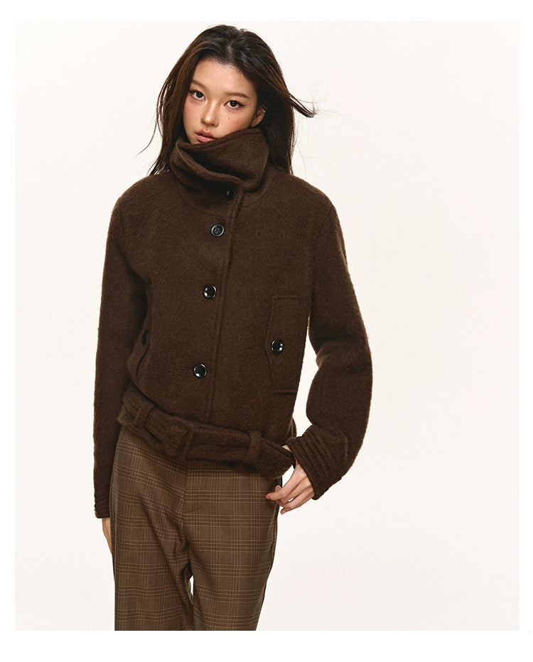 Anna aneae wool short double-sided woolen coat