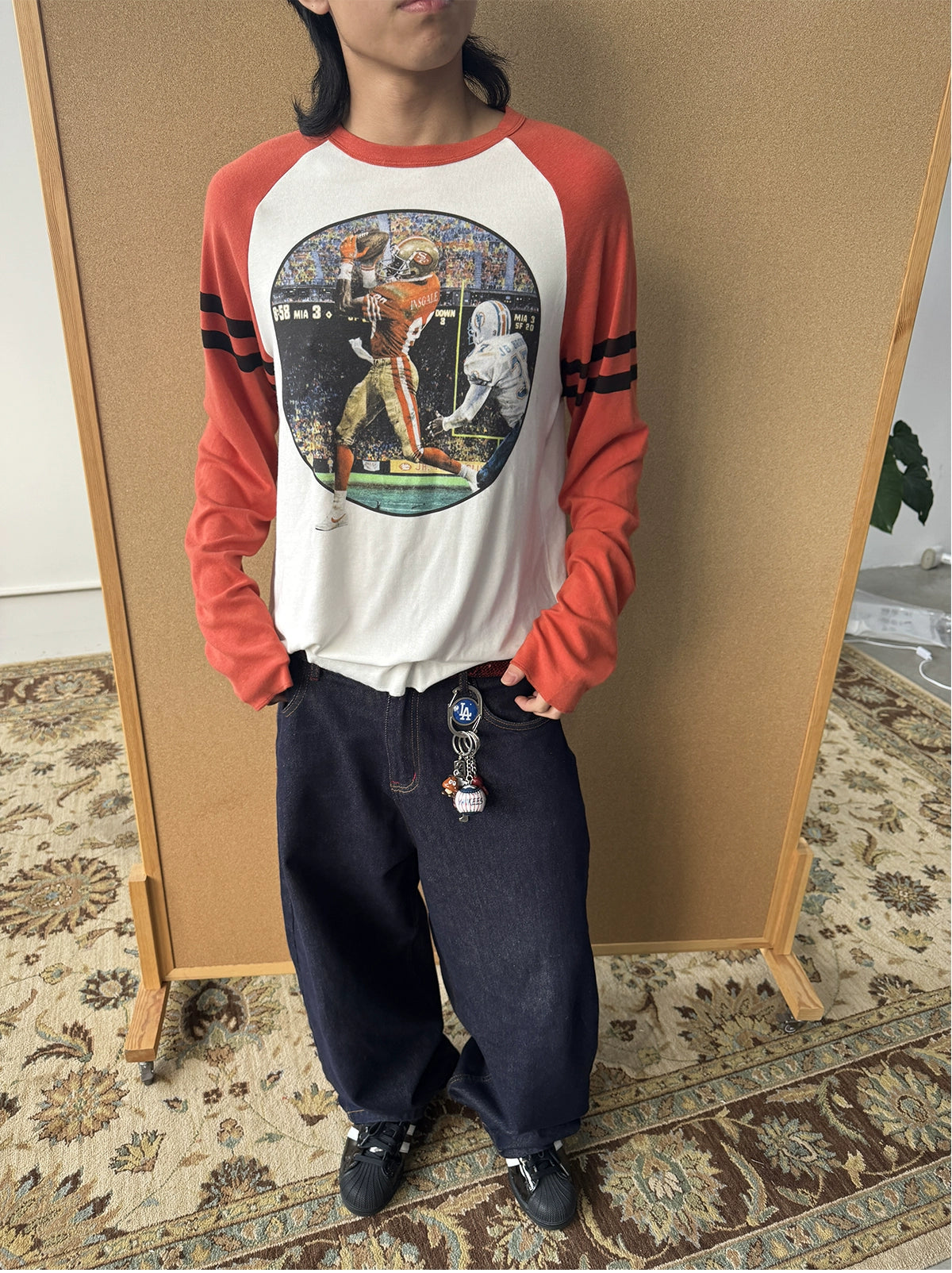 InsGale Contrast Vintage Splicing Shoulder Sleeve Long Sleeve