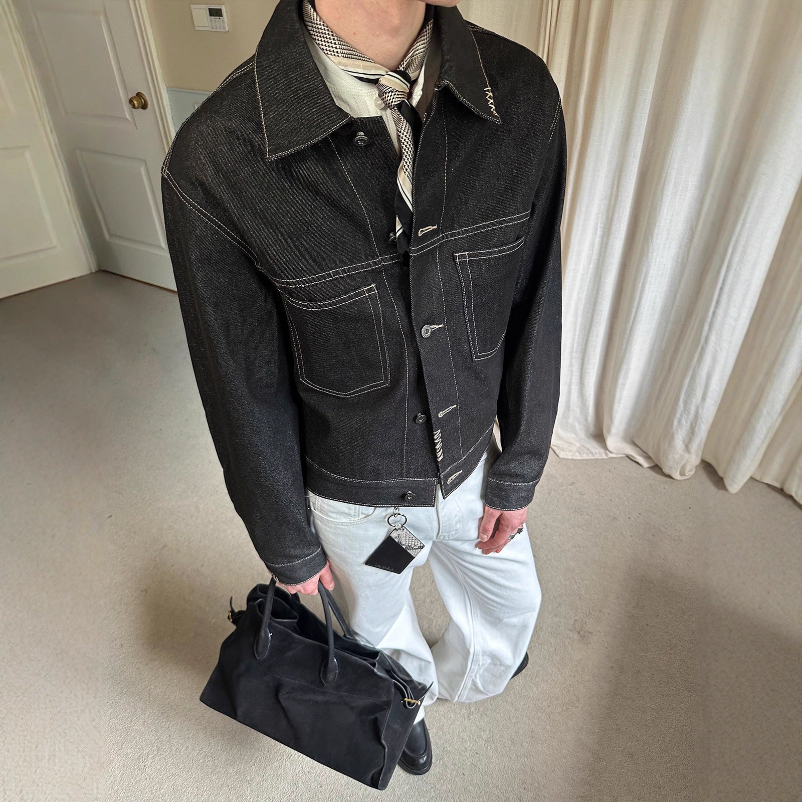 EME Vintage Lapel Denim Suit Jacket