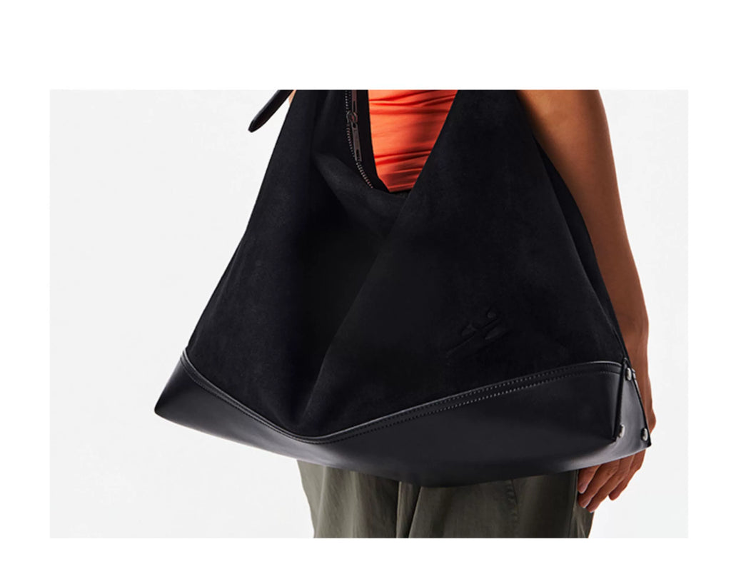 CryingCenter Suede Splicing Large Capacity Shoulder Strap Crossbody Bag