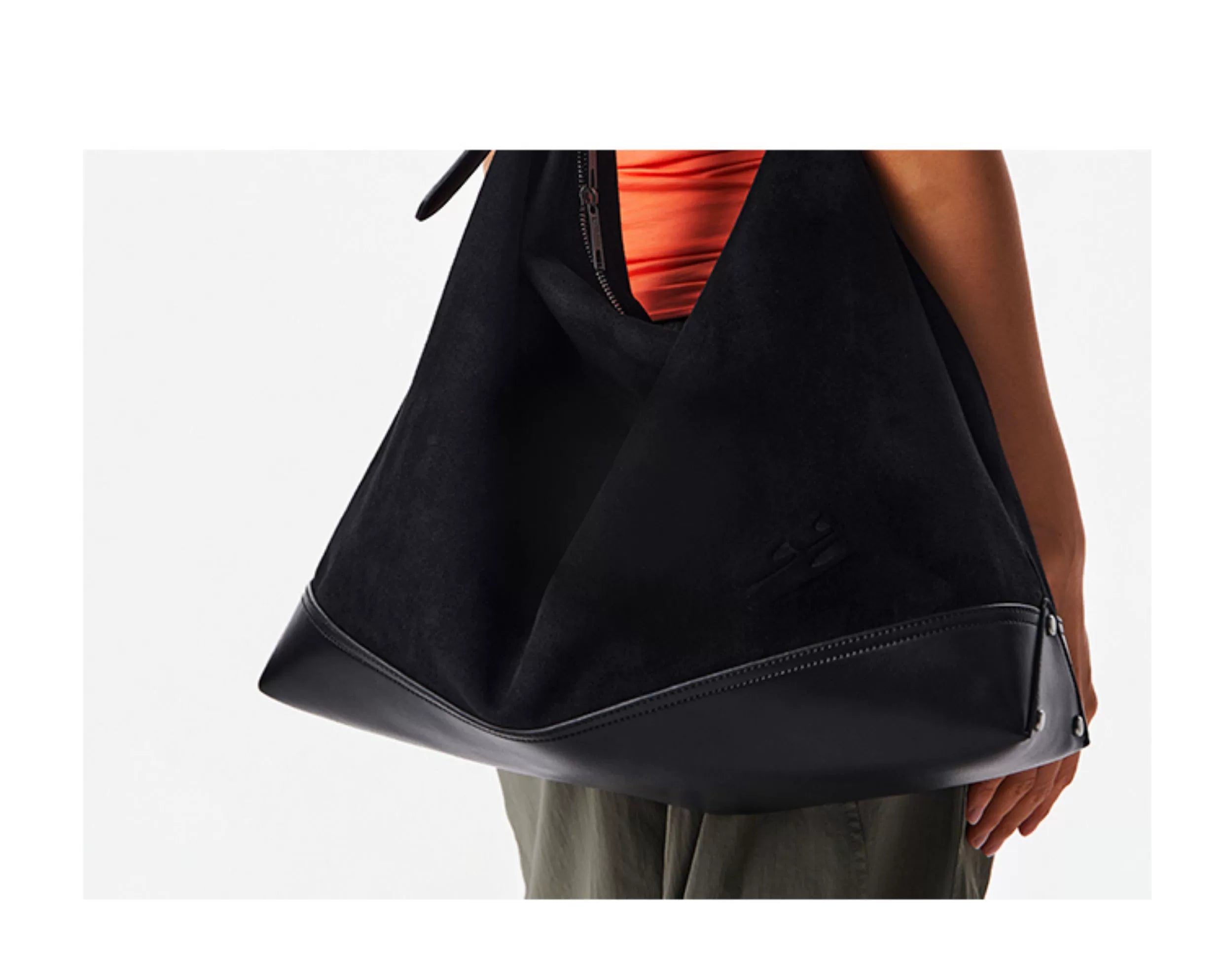 CryingCenter Suede Splicing Large Capacity Shoulder Strap Crossbody Bag