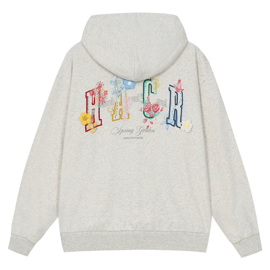 HACR Wool Flower Embroidered Hooded Sweater