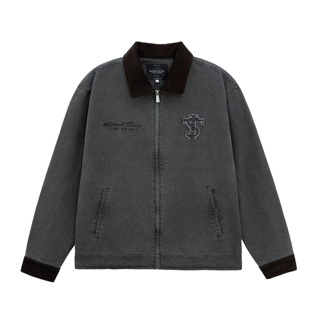 STK Vintage Monogram Embroidered Cargo Coat