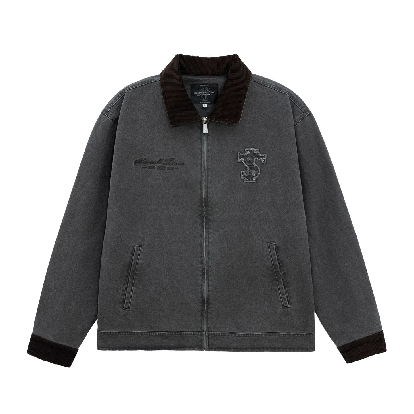 STK Vintage Monogram Embroidered Cargo Coat