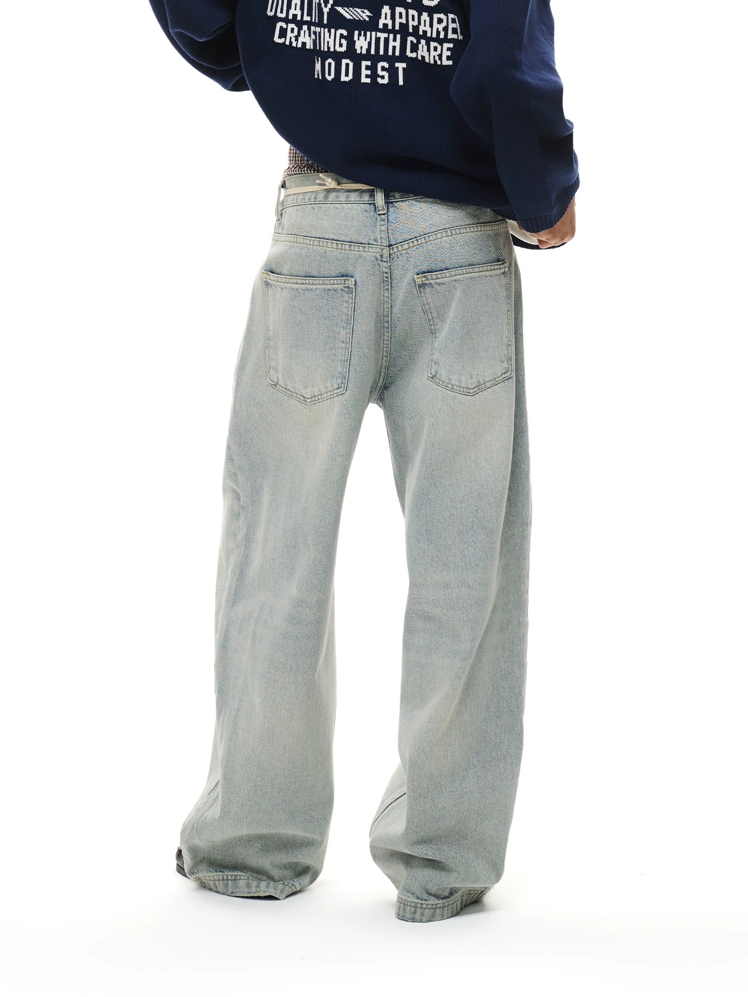 Loopsoon Versatile Loose Straight Wide Leg Jeans