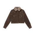 CHANYOOU Vintage Fur Collar Slim and Thin Jacket