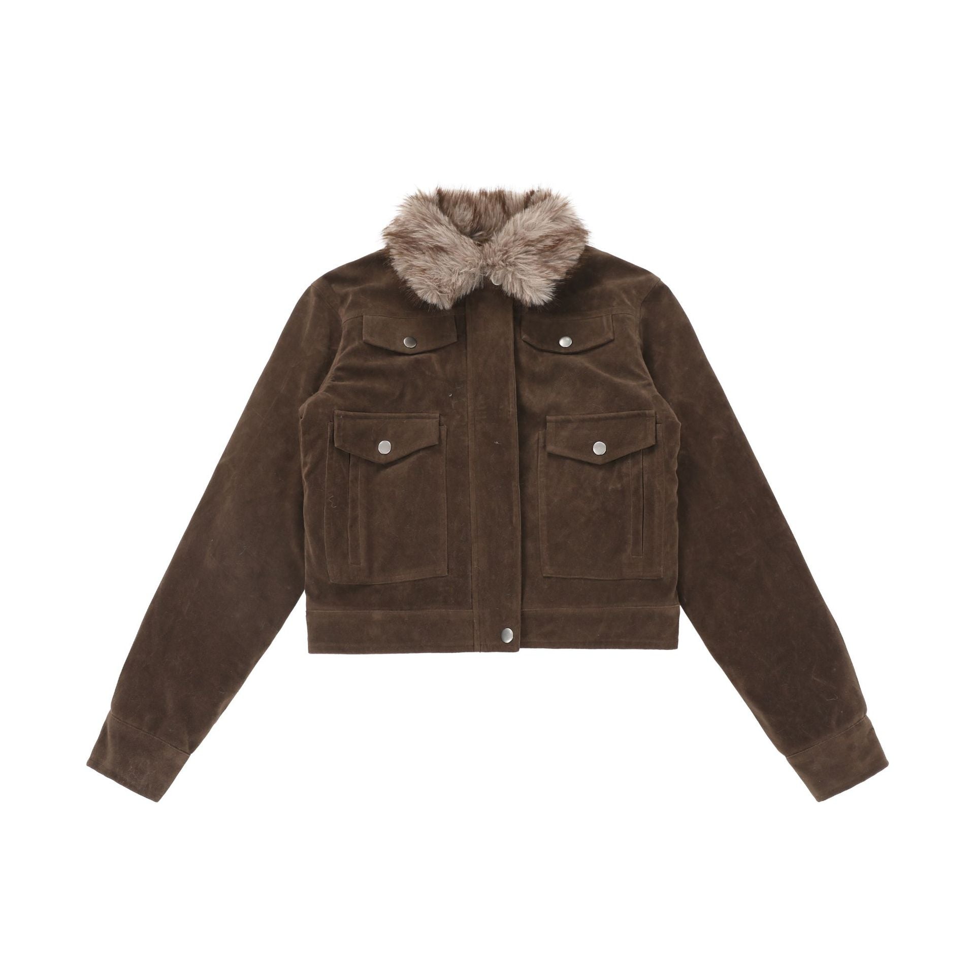 CHANYOOU Vintage Fur Collar Slim and Thin Jacket