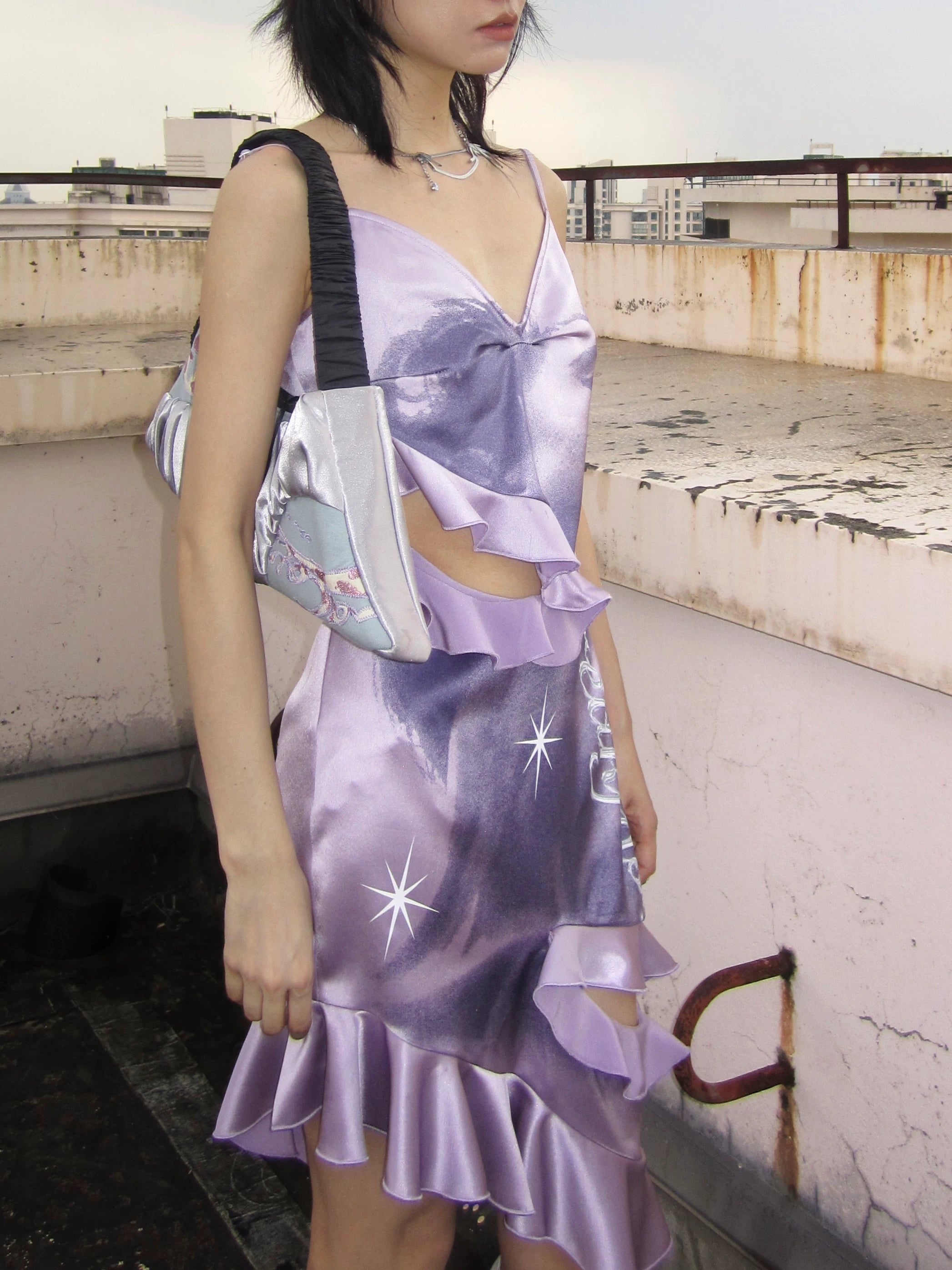 Enteralt Slimming Ripped Slip Dress