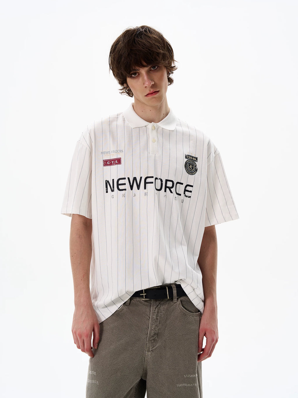 WLNEXT Retro Ruffian Handsome High-end Polo Shirt Tee