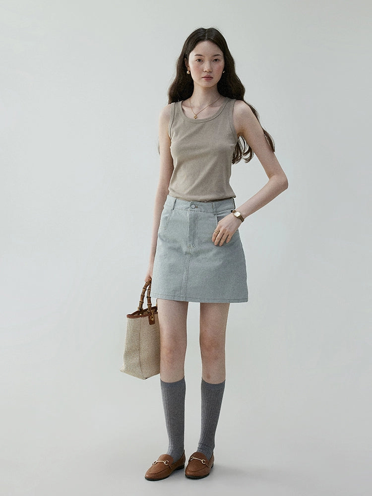 VOOE Korean Short Denim Skirt