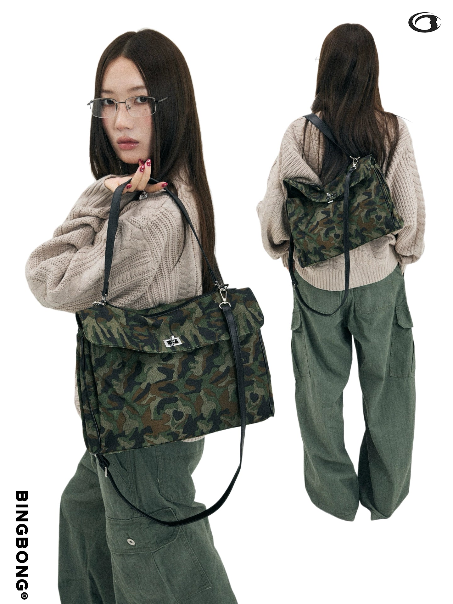 BINGBONG Vintage Canvas Underarm Bag