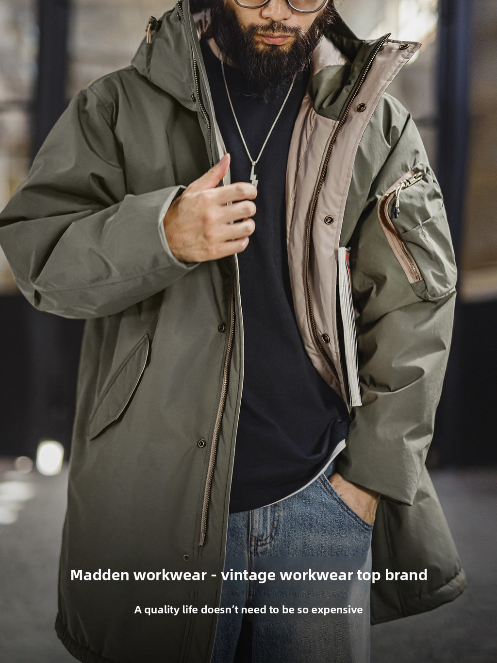 Madden retro M51 hooded trench coat jacket