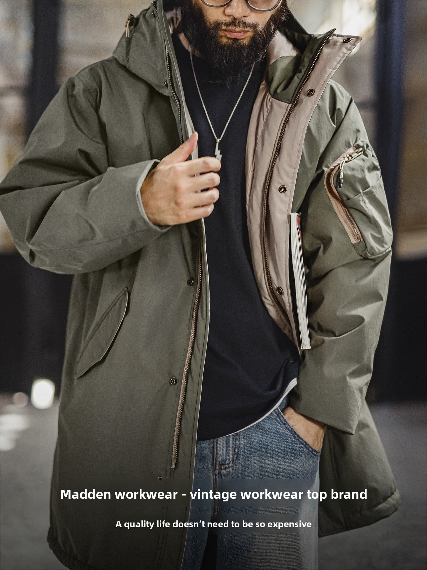 Madden retro M51 hooded trench coat jacket