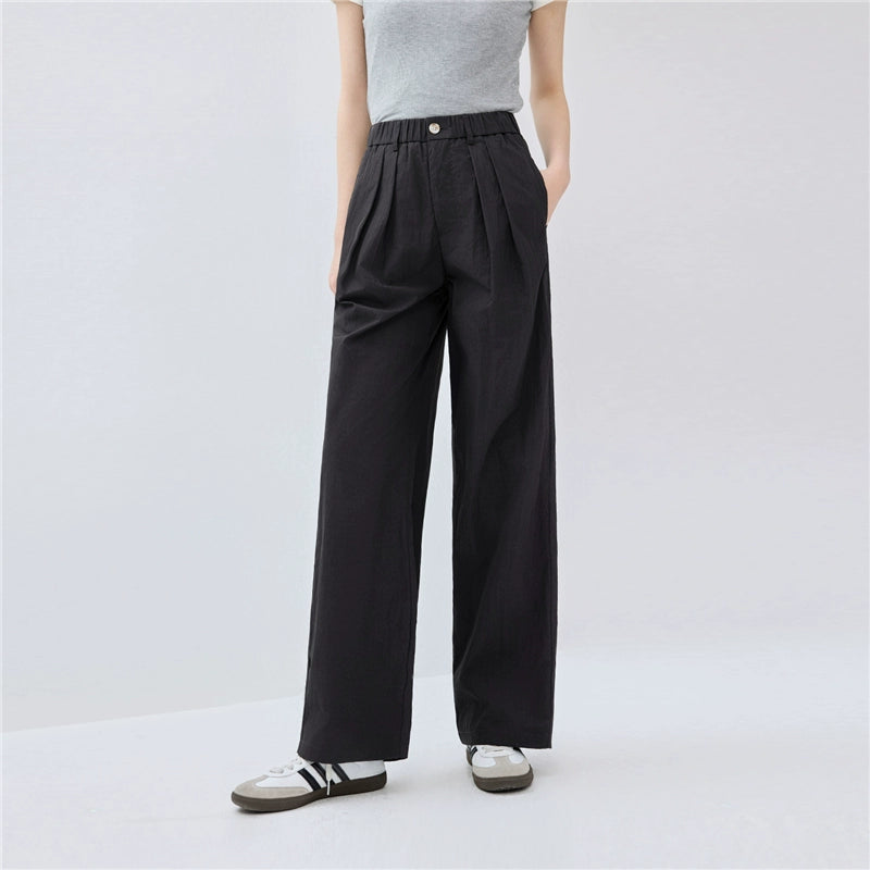 Giordano Pleated High-waisted Loose and Lazy Trousers