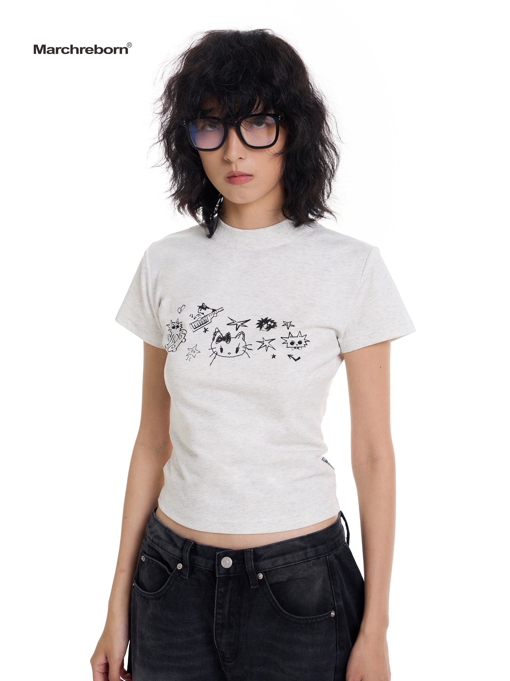March Fun Cartoon Print Tee