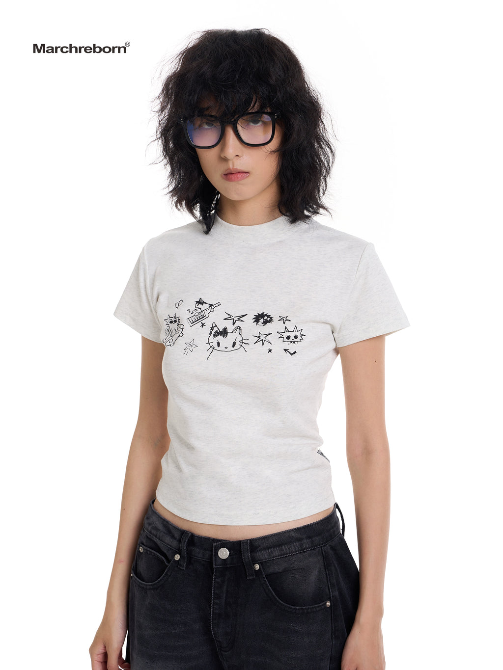 March Fun Cartoon Print Tee