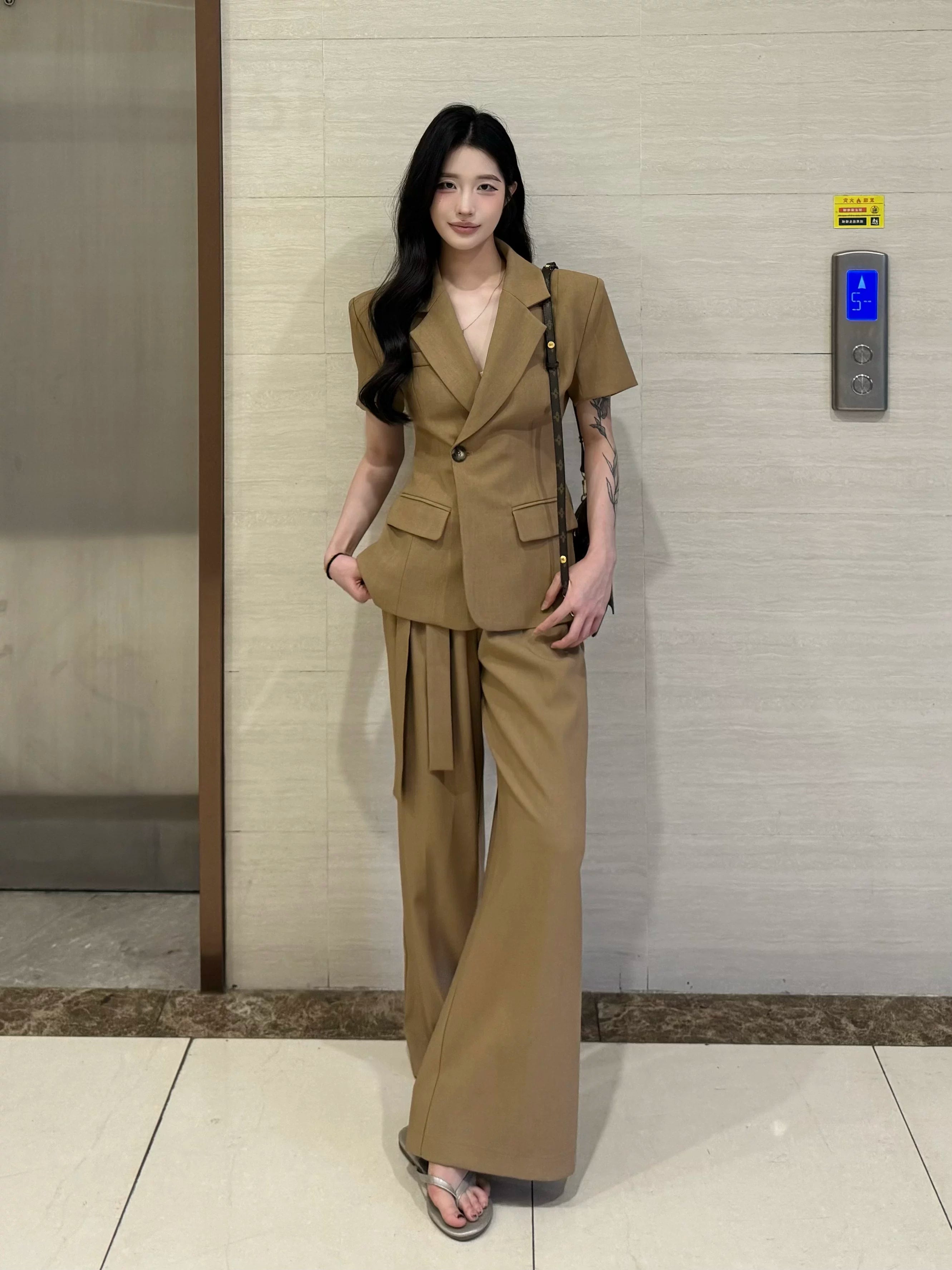 PANPANSTUDIO Suit Medium and Long Wide-leg Pants