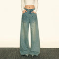 Aaisup Vintage Wide Leg Hot Diamond Jeans