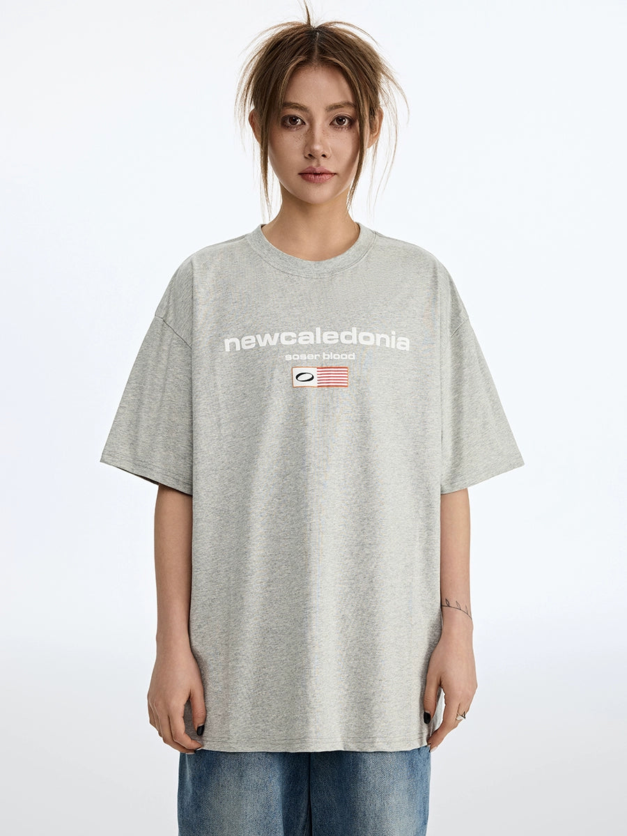 SOSER Retro Guochao Flag Letter Logo Tee