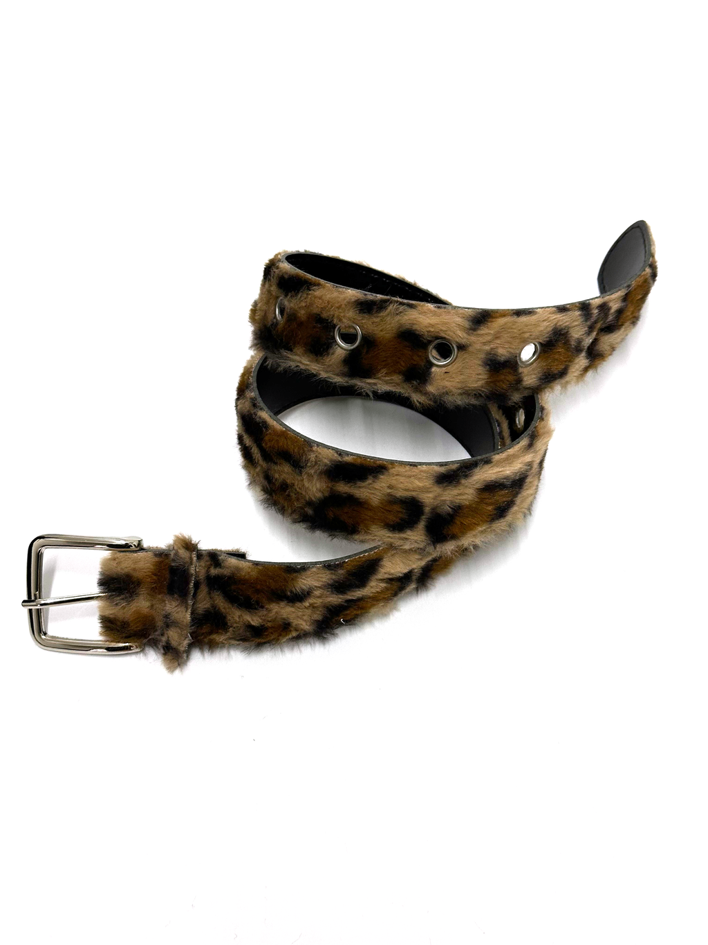 DPOL Brown Leopard Print Plush Belt