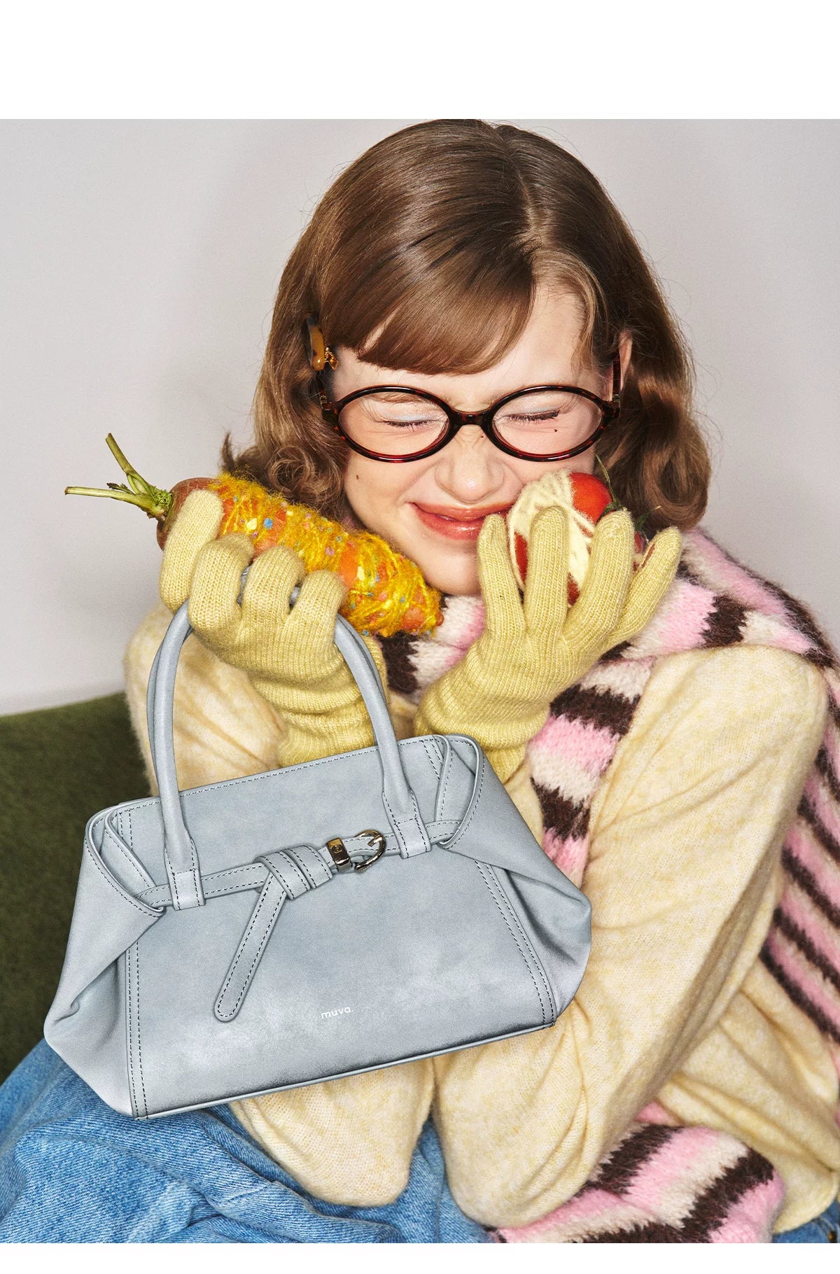 MUVA Vintage Premium Folding Ears Crossbody Handbag