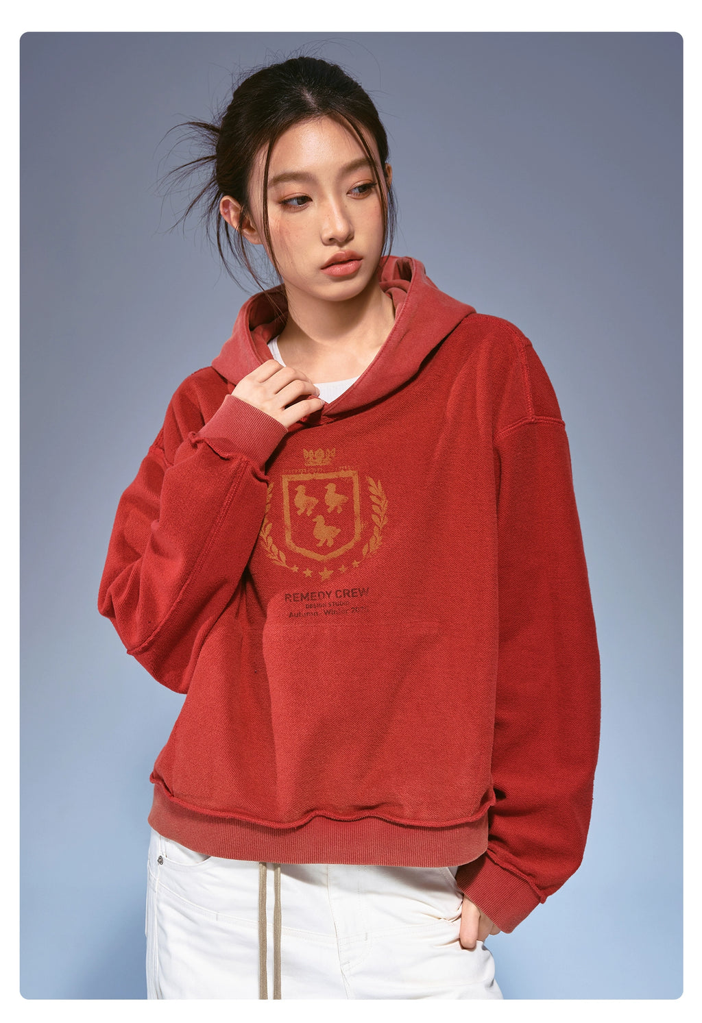 Remedy Vintage Loose Double Sided Hooded Sweater