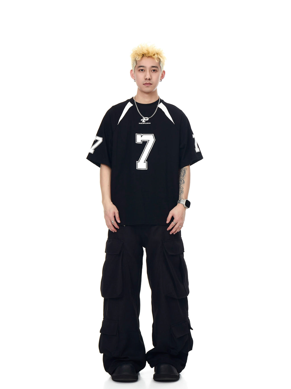 BLACKLISTS Sports Jersey Contrasting Loose Tee