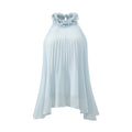 BarbChill Pleated Chiffon Neck Top Long Skirt Set