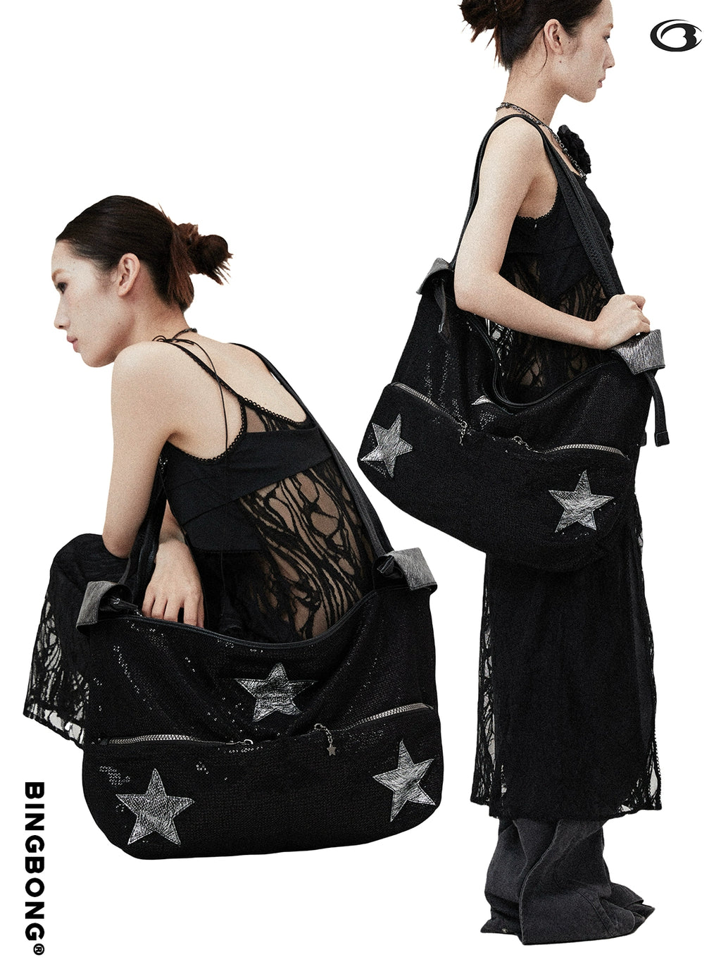 BINGBONG Retro Tote Bag Large Capacity Shoulder Messenger Bag