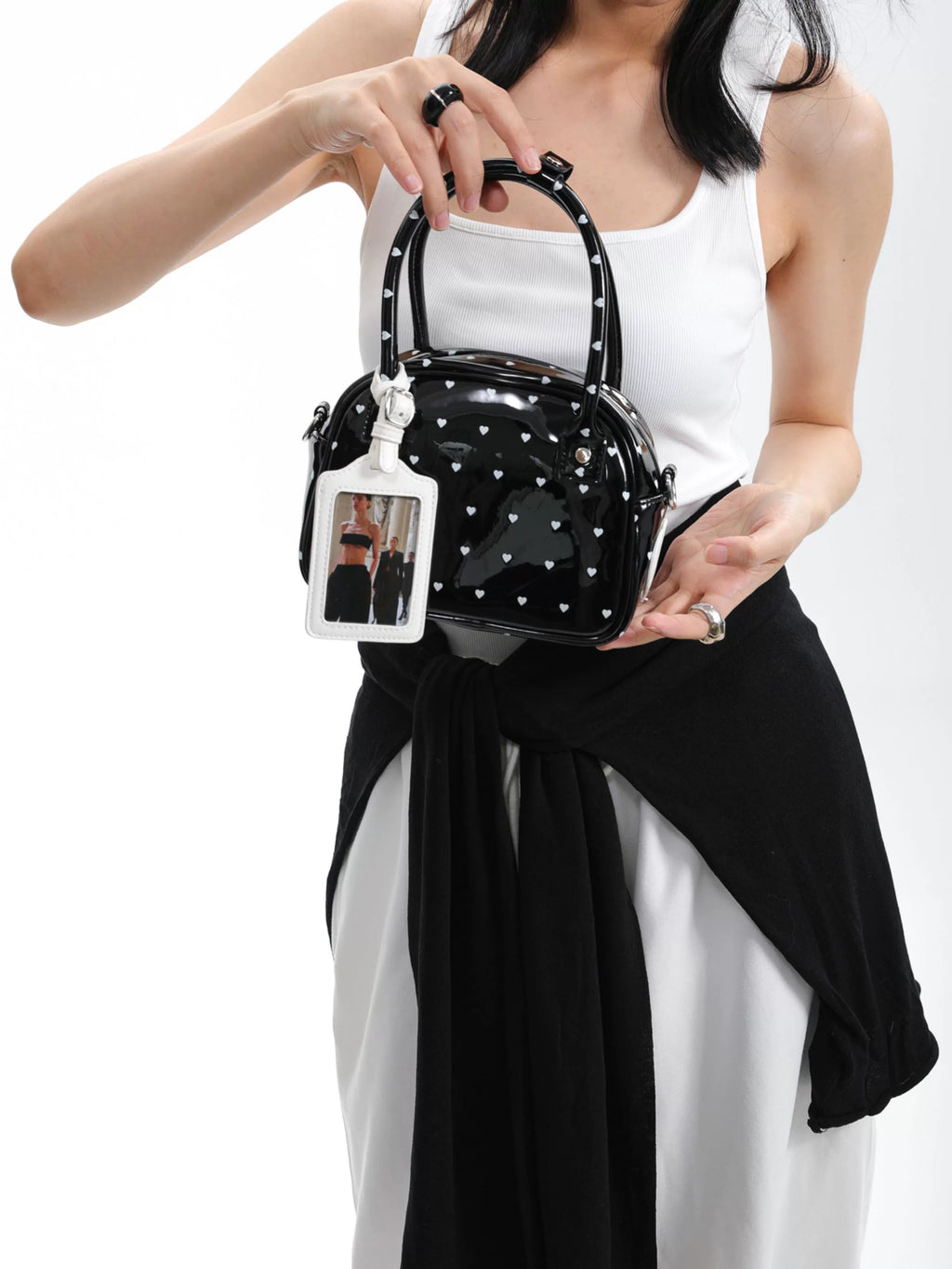 JANDRESS Love Polka Dot Contrasting Color Portable Messenger Small Square Bag