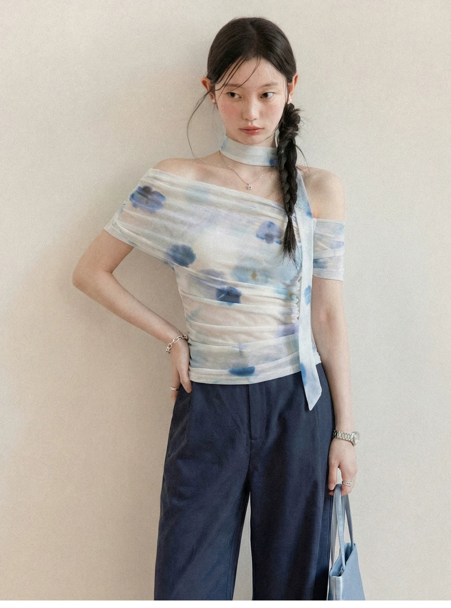 Cantonstory Casual Versatile Floral Tee