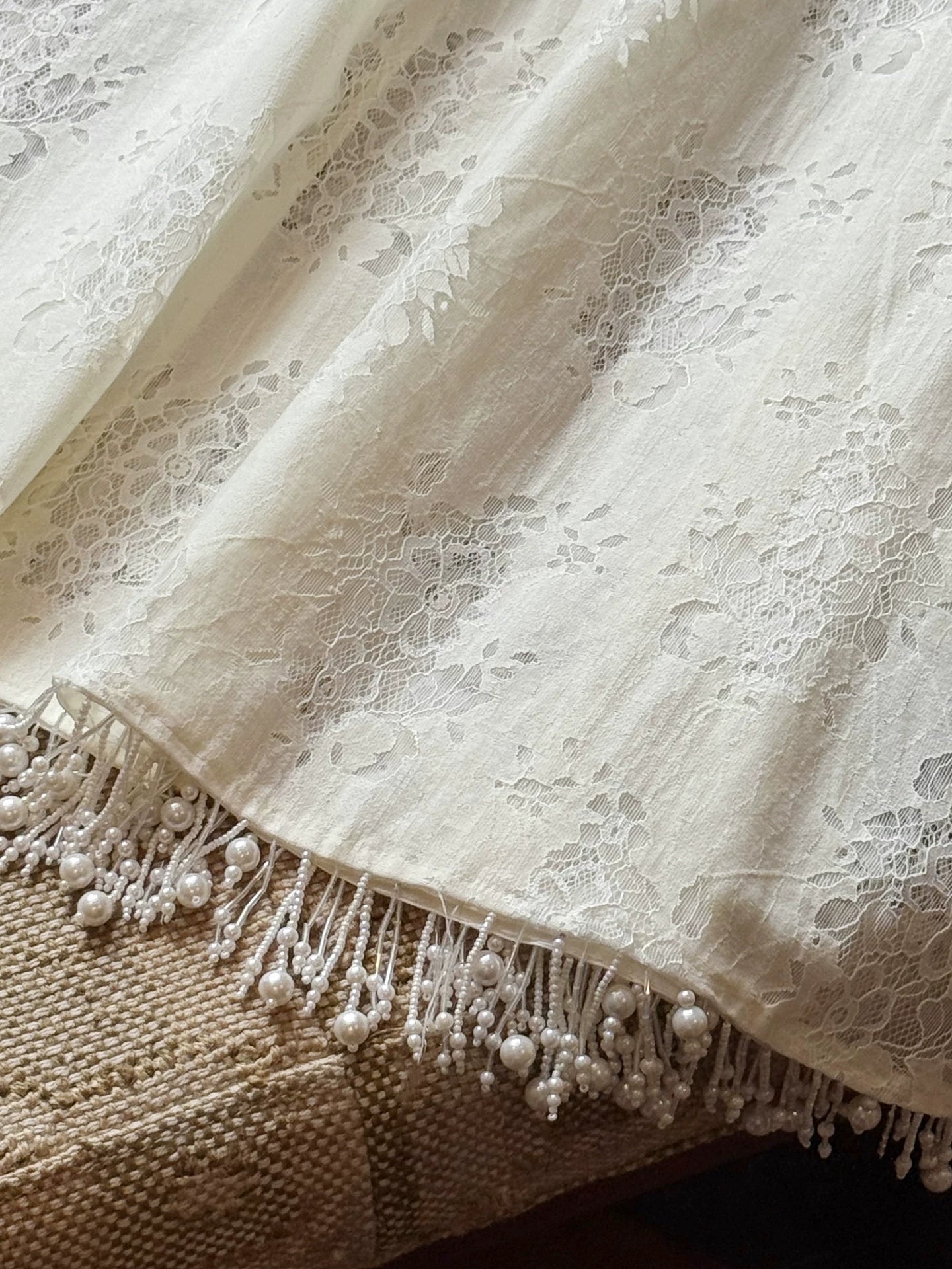 ZIHE Hollow Lace Fringed Dress