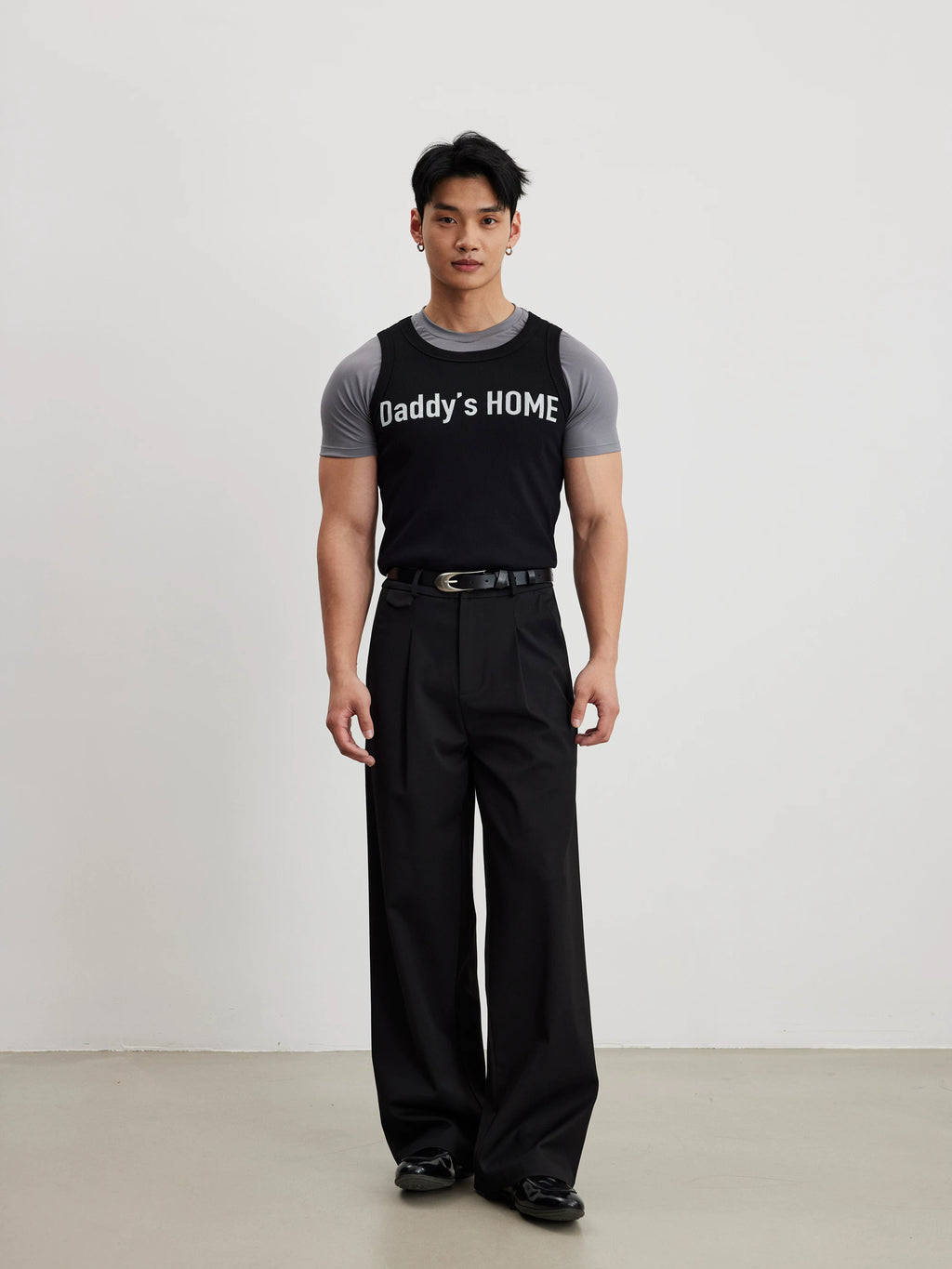 AFTERGLOW Slogan Elastic Threaded Vest