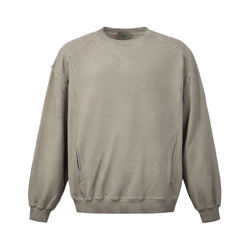 UNF Heavy Cotton Old Pullover Crew Neck Sweater
