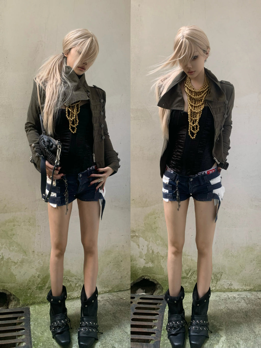 Imdelusion Napoleon Pile Collar Washed Heavy Slim Jacket