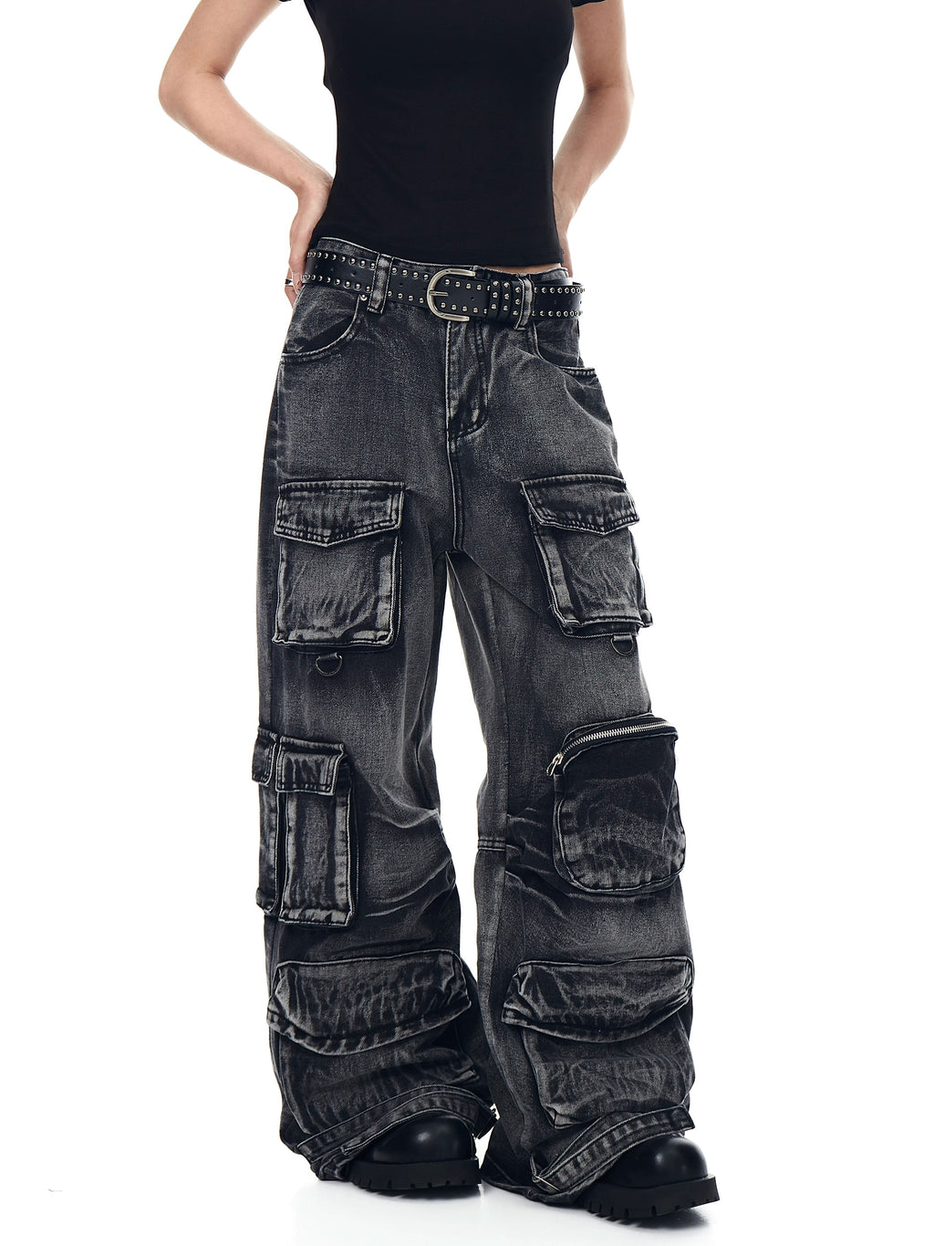 BLACKLISTS Heavy Industry Old Multi-pocket Tooling Jeans