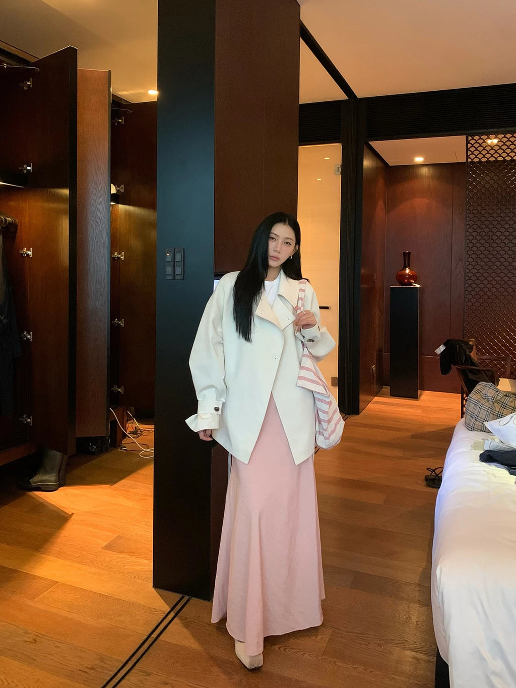 YOUNG KYLIN Lace-up High-end Casual Loose Korean Coat