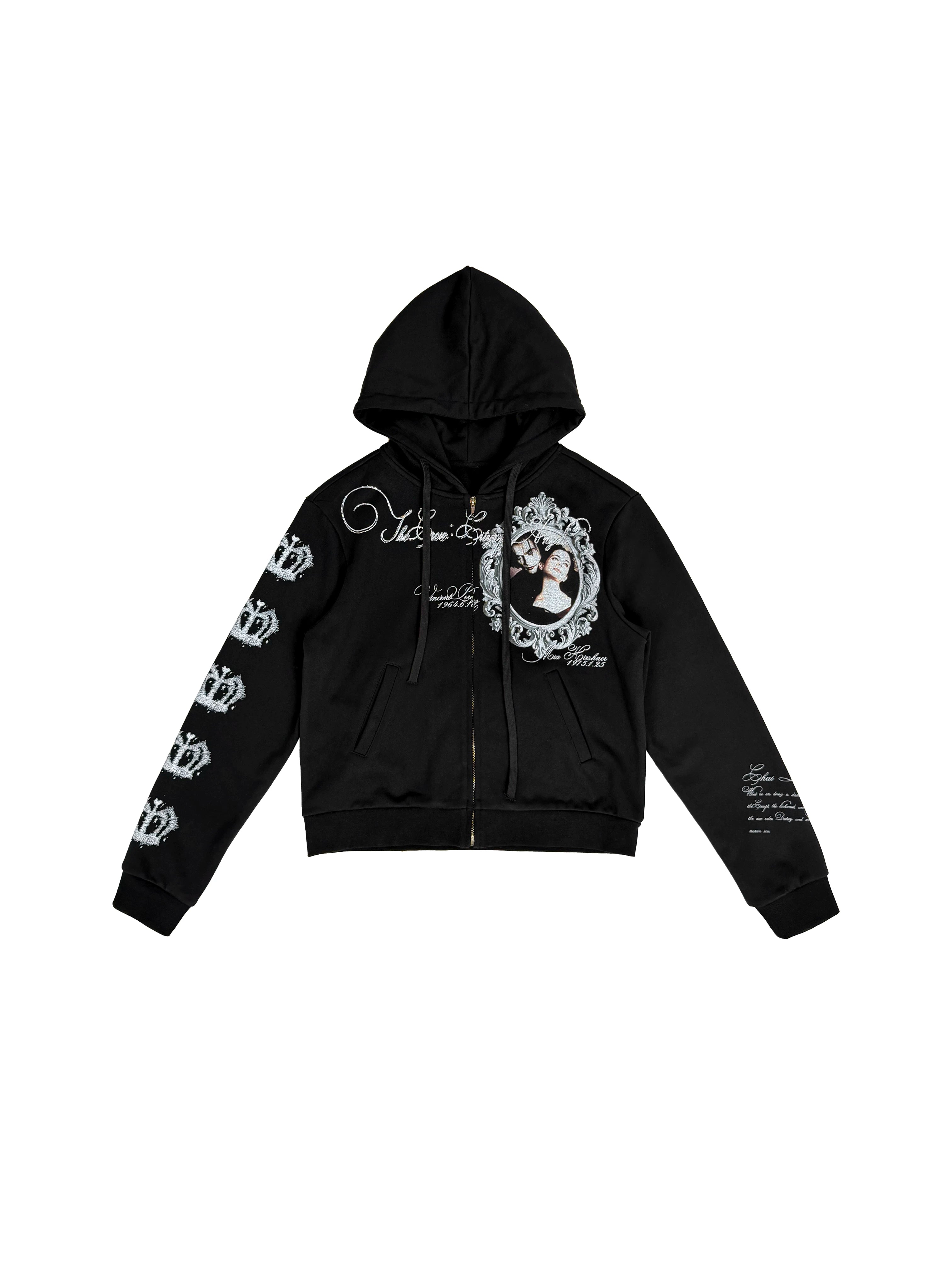 CHAI Angel City Print Hot Diamond Hooded Sweater