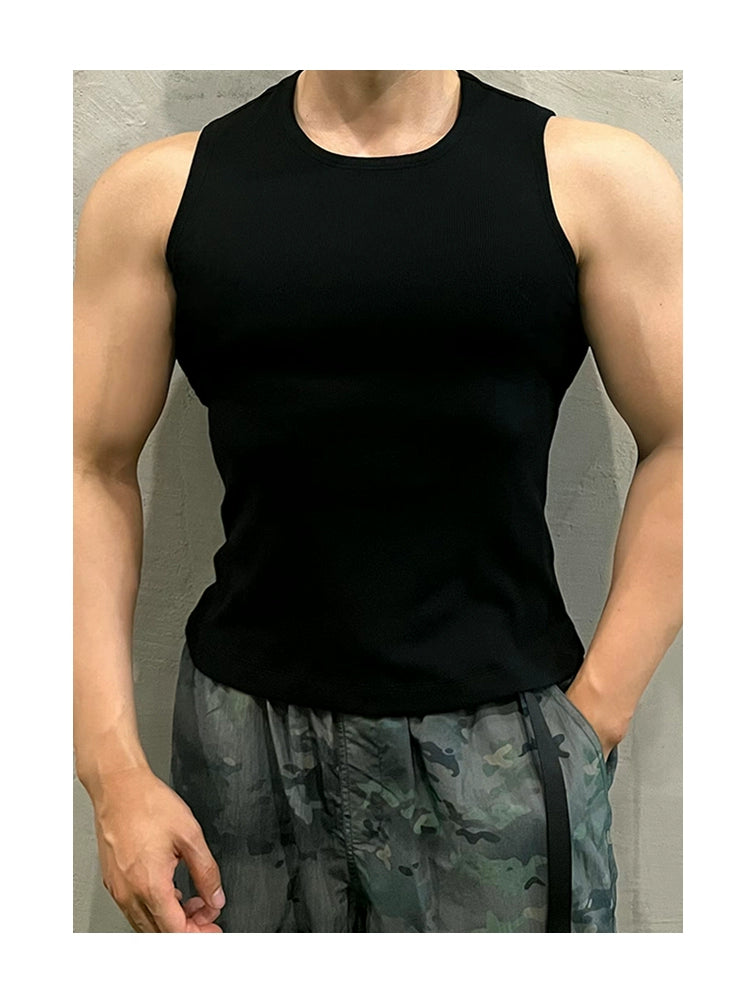 PLUS NO LOGO Stretch Sports Fitness Slim Fit Vest